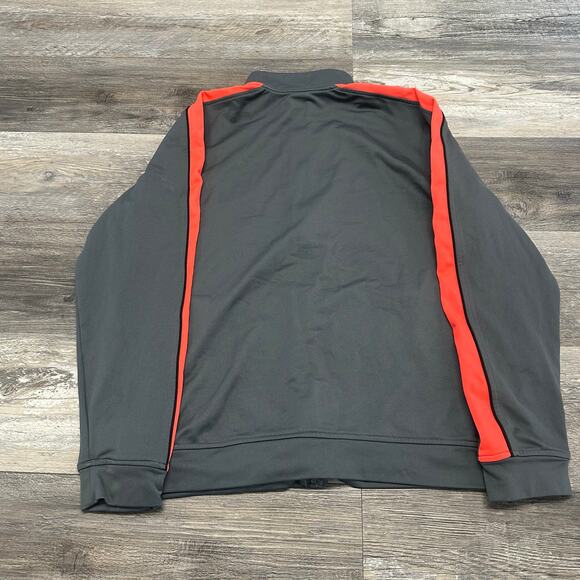Under Armour Track Jacket Gray Orange Womens L Spell Out Logo Full Zip Athletic - Picture 2 of 8